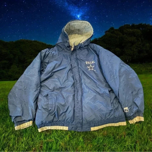 Vintage NFL Gameday Logo 7 Dallas Cowboys Jacket Mens Large NFL 90s Large Star - Picture 2 of 12